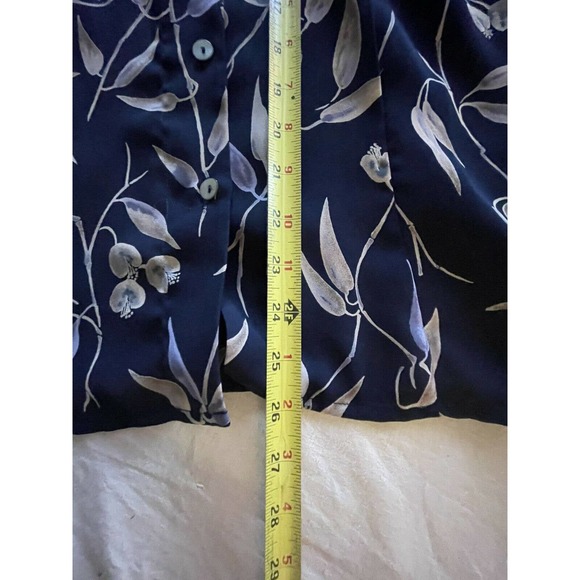 VTG Pendleton Sateen Button Up Blouse Blue Floral Womens‎ Size 10 - Picture 5 of 6